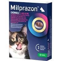 Milprazon Chewable 16 mg / 40 mg grote kat 2 tabletten