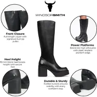 Windsor Smith Windsorsmith Dames Zwarte Kunstleren Kniehoge Platform Hak Laarzen - Niche
