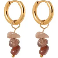 Label Kiki gold plated oorbellen Triple Rock Hoop female