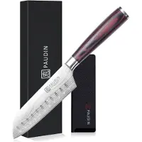 Paudin N16 Santokumes - Professioneel Snijmes - 12,5 cm Lemmet - Vlijmscherp Koksmes - Japans mes - Vlees mes - Vis mes - Groentemes