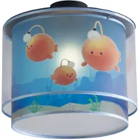 QAZQA Kinderplafondlamp blauw met Bulby - Harrie meets Bulby