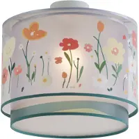 QAZQA Kinderplafondlamp wit met bloemen - Harrie tussen de bloemen