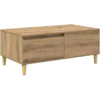vidaXL Salontafel Artisan Eiken 90 x 50 x 35 cm Bewerkt hout