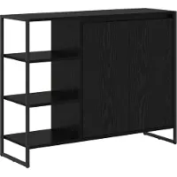 vidaXL Bijzetkast Zwart Eiken 96,5 x 30 x 75 cm Bewerkt hout