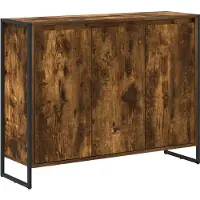 vidaXL Bijzetkast Rook Eik 96,5 x 30 x 75 cm Bewerkt hout