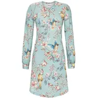 Ringella Blauw nachthemd bloemen vogels | Maat 42