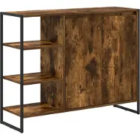 vidaXL Bijzetkast Rook Eik 96,5 x 30 x 75 cm Bewerkt hout