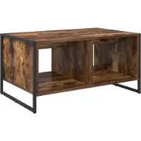 vidaXL Salontafel Rook Eik 80 x 50 x 40 cm Bewerkt hout