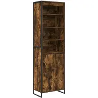 vidaXL Hoge Kasten Rook Eik 60 x 36 x 200 cm Bewerkt hout