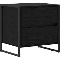 vidaXL Nachtkastje Zwart Eiken 50 x 39.5 x 50 cm Bewerkt hout