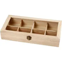 Adlibris Houten Doos met Glazen Deksel 32x16x6 cm