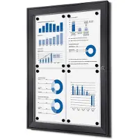 SHOWDOWN Vitrine Magnetisch 52,1 (B) x 69,6 (H) cm Zwart 4 x A4