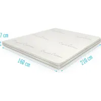 Droommatras Topper Organic Cotton traagschuim 140x210 dikte 7 cm