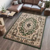 Tapiso Atlas PP Vloerkleed Beige Groen Oosters Woonkamer Tapijt Maat- 250x300