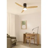 Create - Plafondventilator 40W silent Ø132 cm - Met Verlichting drie temperaturen - Met Wifi - Met Afstandsbediening - 6 Snelheden - Timer - Zomer/Winter functie - Zwart - WIND CALM