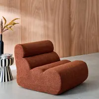 Sweeek Stoffen fauteuil getextureerde bouclé 1 zitplaats Terracotta