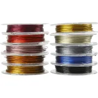 Creativ Company Sieradendraad - Metaaldraad - Sieraden Maken - DIY Hobbydraad - Diverse Kleuren - Metaal Draad - Voor Knutselen - Dikte 0,38mm - Lengte 10m - Inclusief Doos - 1 Stuk