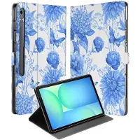 B2Ctelecom Samsung Galaxy Tab S10 FE Plus Tablet Hoesje Flower Blue met Standaard