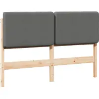 vidaXL Gestoffeerd hoofdbord met hoofdeinde Bruin en Lichtgrijs 140 cm