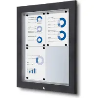 SHOWDOWN Vitrine Magnetisch 58,3 (B) x 76 (H) cm Antraciet 4 x A4