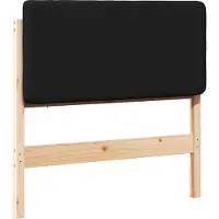 vidaXL Gestoffeerd hoofdbord Bruin en Zwart 75 cm Massief grenenhout