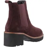 Hush puppies Gaia Leren Dames Prune Kleurige Chelsea Laarzen Met Hak