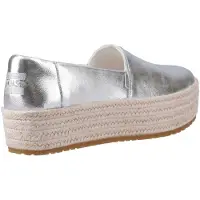 Toms Valencia Leren Vrouwen Espadrilles Zilver