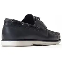 Base london Stern Leer Heren Navy Bootschoenen