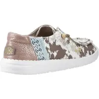 HeyDude Wendy Disco Koe Katoen Vrouwen Tan Loafers