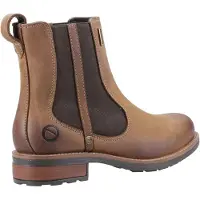 Cotswold Notgrove Leren Damesschoenen Bruine Platte Chelsea Laarzen