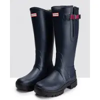 Hunter Balmoral Adjustable Rubberen Dames Navy/Peppercorn Regenlaarzen