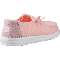 HeyDude Wendy Eyelet Lace Katoenmix Dames Lichtroze Mocassins Schoenen