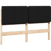 vidaXL Gestoffeerd hoofdbord Bruin en Zwart 120 cm Massief grenenhout