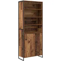 vidaXL Hoge Kasten Oud Hout 79 x 36 x 200 cm Bewerkt hout