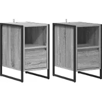 vidaXL Nachtkastje 2 st Grijs Sonoma 39,5 x 30 x 50 cm Bewerkt hout