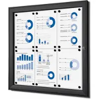 SHOWDOWN Vitrine Magnetisch 74,1 (B) x 69,6 (H) cm Antraciet 6 x A4