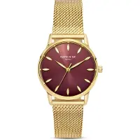 Parte di Me Analoog horloge goud / wijnrood