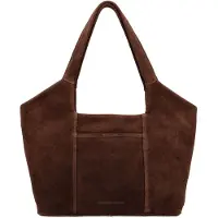Hide & Stitches Brazos Schoudertas - Shopper - 40 x 25 x 14 cm - Leer - Suede - Dames Tas - Leren Dames Tas - Donkerbruin