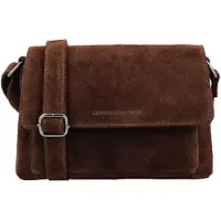 Hide & Stitches Suede Shoulderbag dark brown