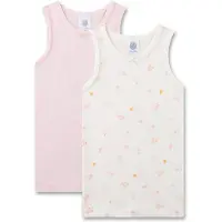 Sanetta Onderhemd ecru / oranje / rosa