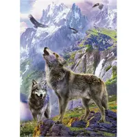 Educa Puzzel, 500 stukjes, Wolven op de rotsen, dieren