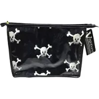 Vagabond - Toilettas - Large Holdall - "Jolly Roger" - Afwasbaar - Gelamineerd Katoen - afmeting 26 x 8 x 20 cm.