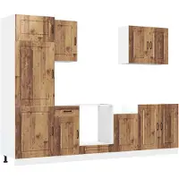vidaXL 7-delige Keukenkastenset Kalmar bewerkt hout oud houtkleurig