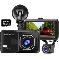 VERTREX Dashcam voor Auto 1080P Full HD - Voor en Achter - Dash cams - Nachtvisie - G-Sensor - 170° Wijdhoeklens - 3,0" LCD - Bewegingsdetectie - Loop Recording - Incl. 32GB MicroSD Kaart