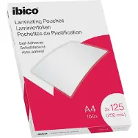 Ibico Zelfklevende Lamineerhoezen - voor A4 Documenten - 2 x 125 Micron - 100 stuks