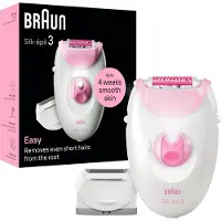 Braun Silk·épil 3 - Snoergebonden Epilator - 3-202 - Langdurig Gladde Huid - Inclusief Bikini Trimmer - Roze