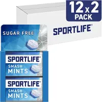 Sportlife Mints Smash 2-pack - frisse suikervrije mints - 12x(2x35g)