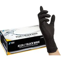 Nitras Nitrile black wave handschoenen poeder vrij maat L (100 Stuks)