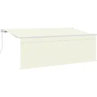 vidaXL Uitschuifbare luifel Crème 400 x 200 cm Polyester en Aluminium