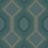 DecoMode Vliesbehang Art Deco Chic - Groen - 10,05m X 52cm